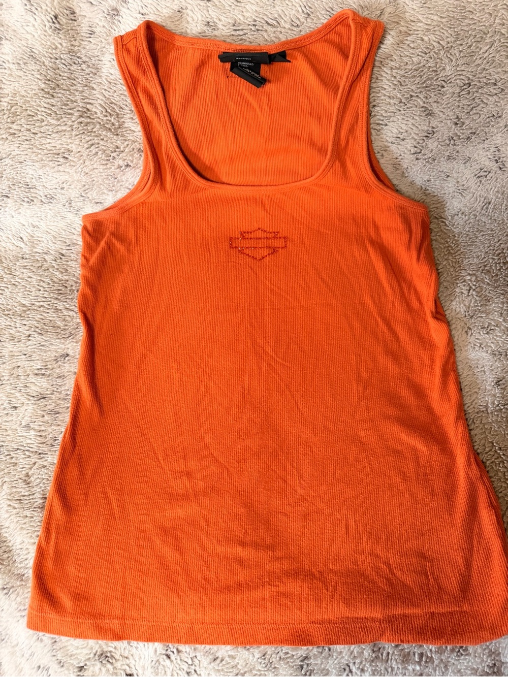 Harley-Davidson Orange Ribbed Tank Top XL